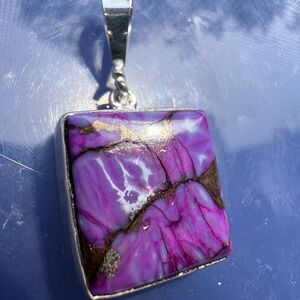 Purple Mojave turquoise pendant